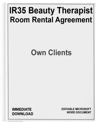 Beauty Therapist Room Rental Agreement Own Clients Only