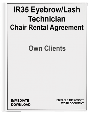 Eyebrow Technician Chair Rental Agreement Own Clients Only