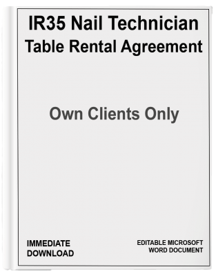Nail Technician Table Rental Agreement Own Clients Only