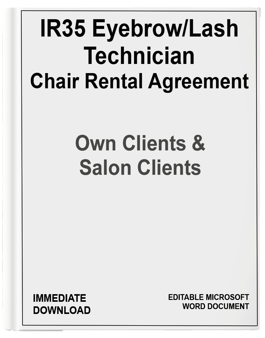 Eyebrow Technician Chair Rental Agreement Own and Salon Clients