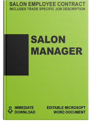 Salon Employee Contract Salon Manager